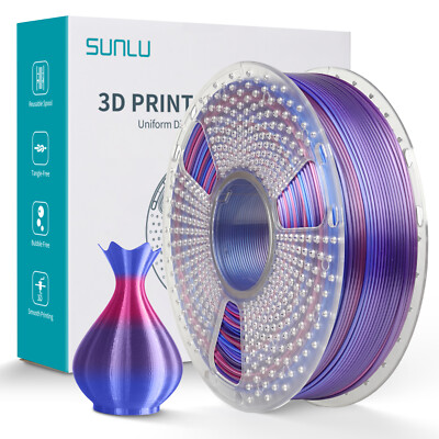 SUNLU 1.75mm PLA+ SILK Rainbow Filament 1KG Spool Multicolor #02 8Meter/Color