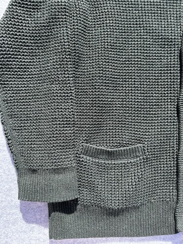 LL Bean Men's 100% Organic Cotton Waffle Sweater, Cardigan XL Dark Pine - Picture 11 of 20