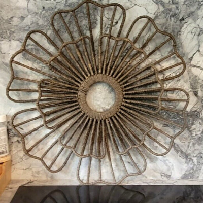 Large Round Jute/Twine Rope/Macrame Style Wall Hanging; 27'' Mandala; Natural ART