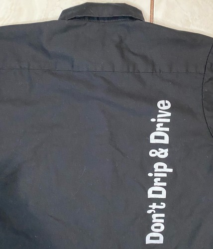 Red Kap Button Up Shirt Black Size Medium “Vapor IQ” “Don’t Drip And Drive” - Picture 6 of 11