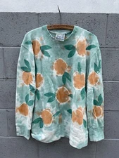 Jungmaven Tahoe Crewneck Sweatshirt Tie Dye Peaches Medium Hemp Cotton USA Green