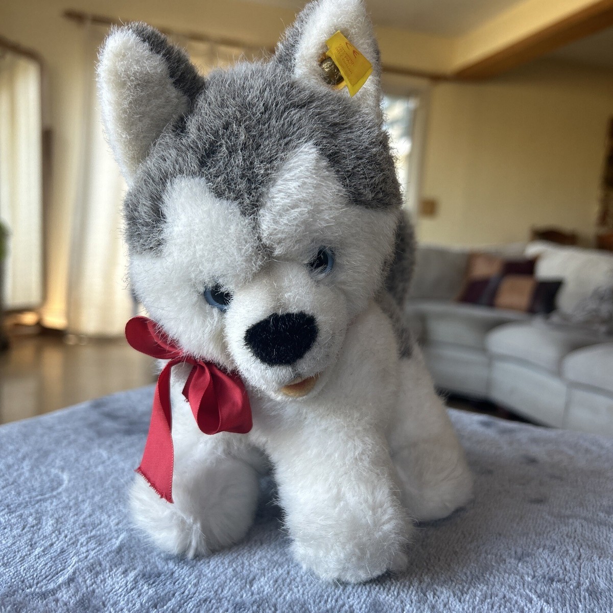 Steiff シュタイフ シベリアンハスキー Molly Husky　オールID STEIFF Baby Molly Husky Dog, Standing, Ear Button RARE HTF | eBay