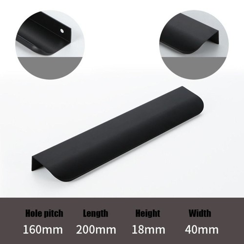 Invisible Door Handle Modern Wardrobe Cupboard Drawer Knob Kitchen Cabinet Pull - Picture 23 of 34