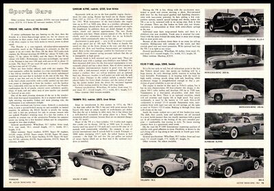 1961 Sports Cars Porsche 1600 Mercedes 300SL Triumph TR3 2-Page Article Print Ad