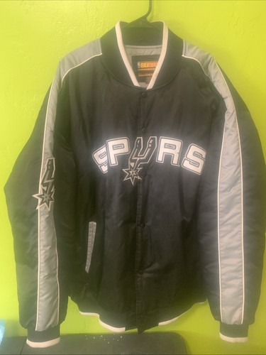 XXL San Antonio Spurs Varsity Bomber Jacket Snap Button Up - Picture 3 of 19