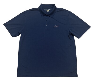 Greg Norman Golf Polo Shirt Men's XL Navy Blue Shark Logo Play