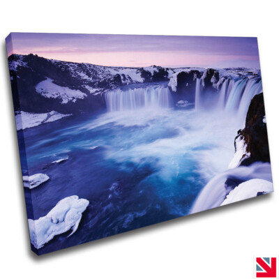 GODAFOSS WATERFALL ICELAND CANVAS Wall Art Picture Print | eBay UK