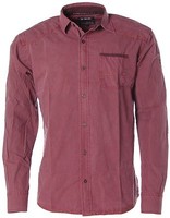 Kitaro Herren Langarm Hemd -Sailing Around Cape Horn- Zinfandel Red M K8313