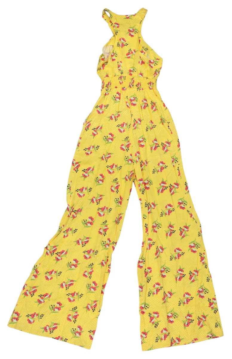 Jill Stuart Floral Print Zipper Front Sleeveless Jacquard Women's Jumpsuit NWT