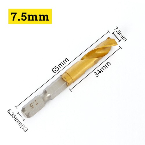 1.5-13mm Handhaben Bohrer Mit 1/4" Sechskantschaft Hss Spiralbohrer Bitaufnahme - Bild 28 von 40