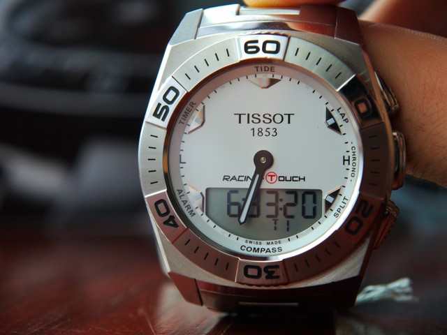 tissot racing touch white dial men's watch t0025201103100