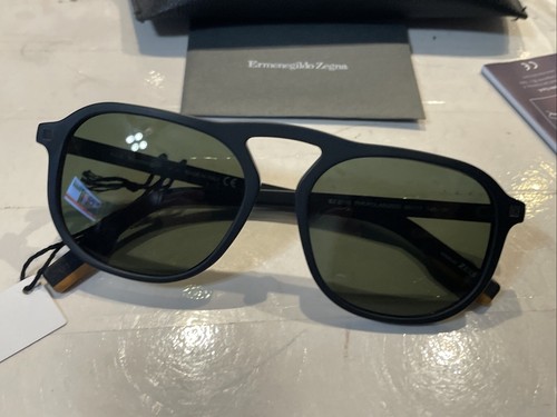 NEU Ermenegildo Zegna EZ 0115 01AR 55-17-145 SCHWARZ POLARISIERTE SONNENBRILLE - Bild 13 von 24