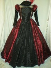 Womens Elizabethan Renaissance Tudor Dress Gown Hat, Your Size Choice