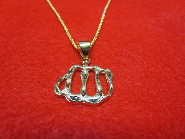 Alternate view of 14kt Gold Plated Small Allah ,mohammed Charm 24" 14kt Gold Plated Rope Chain