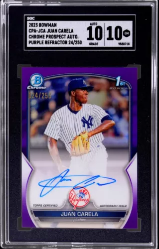 Juan Carela 2024 Bowman Purple Refractor Auto /250 #CPA-JCA (RC) SGC10