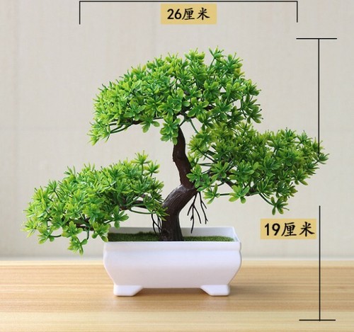Green Bonsai Tree in Pot Table Artificial Plant Desk Decoration for Office/Home