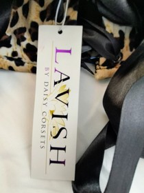 Lavish By Daisy Corsets Animal Print  Velvet Plus Size 3 XL Straple Corset