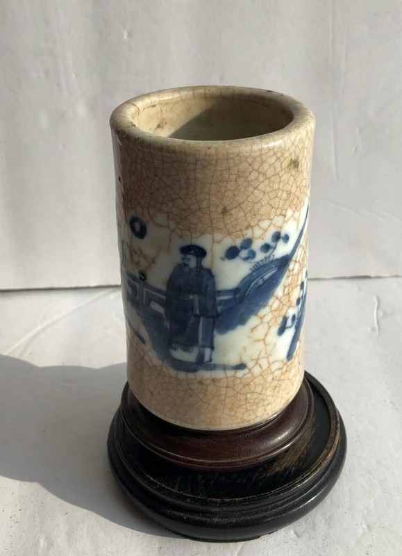 Antique Chinese Ge Style Brush Holder