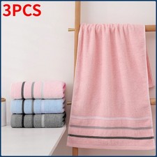 3-Pack Soft Cotton Bath Towels - Strong Absorption Essential Home Bathroom Set