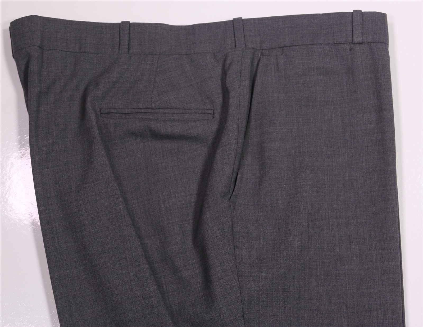 Edgar Pomeroy Custom Solid Gray Flat Front Wool D… - image 2