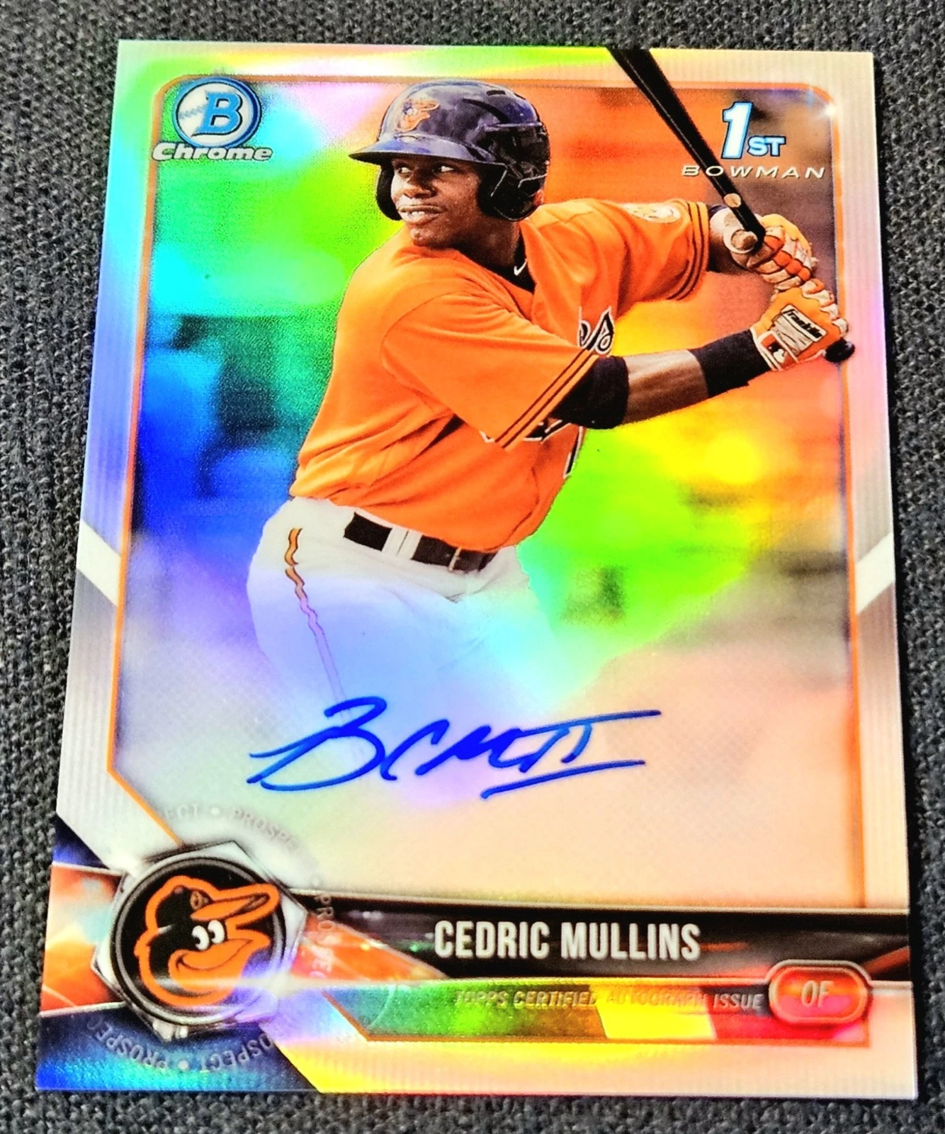 2018 Bowman Chrome 1st Refractor /499 Auto Cedric Mullins Rookie #CPA-CM