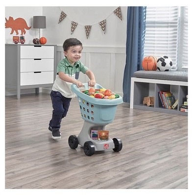 Step 2 Little Helpers Blue Shopping Cart New Toddler Pretend Play Special Color