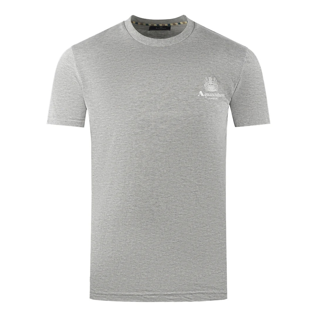 Aquascutum London Aldis Brand Logo On Chest Grey T-Shirt 14090₽