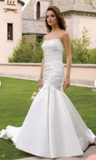 Vintage Wedding Dress Size 6 Beaded Corset Drop Waist Pleated Romantic Whimsical