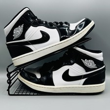 Nike Air Jordan 1 Mid SE All Star nere e bianche in pelle UK 9,5 con scatola