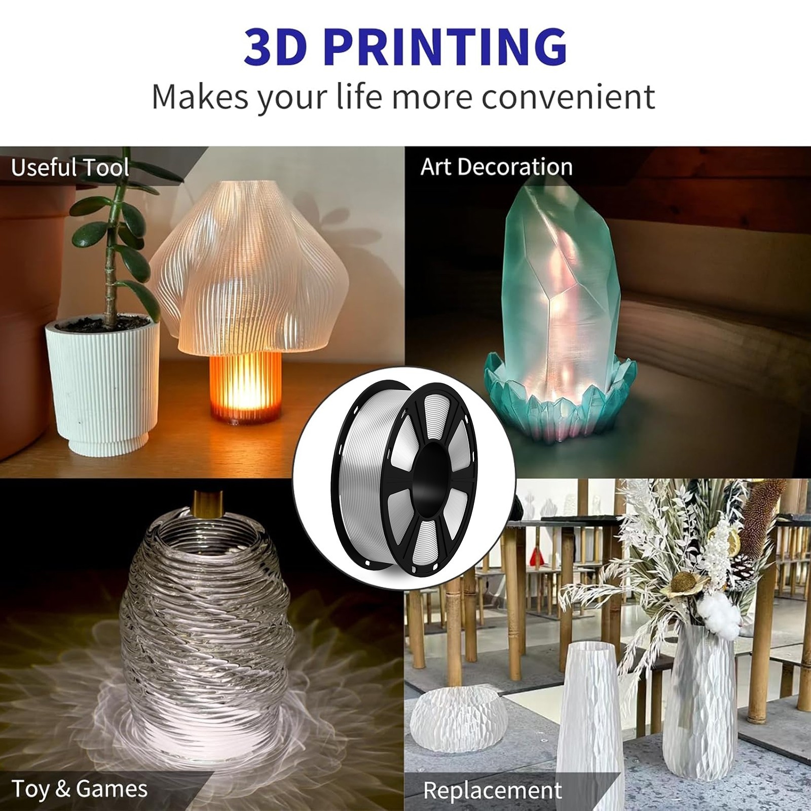20 kg Geeetech 1,75 mm PLA filamento stampante 3D 1 kg/rotolo nero filamento PLA DE foto 6