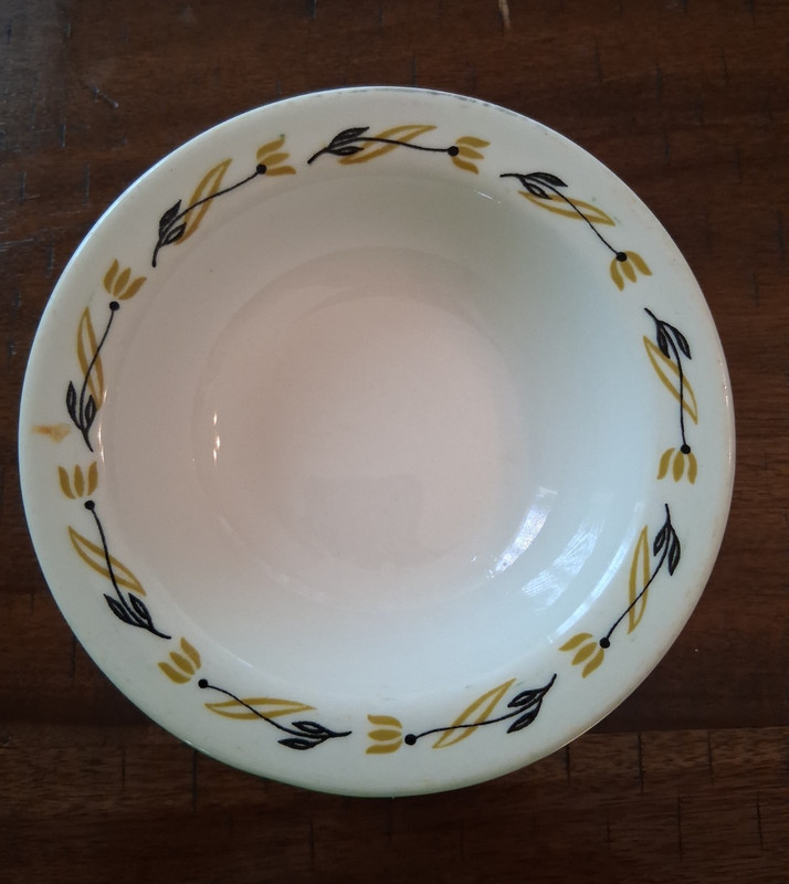 Caribe Puerto Rico USA Set of 5 Dessert Bowls White Yellow Black Floral Ceramic