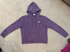 Victoria s Secret PINK Hoodie XL Purple Full Zip Logo Sweatshirt