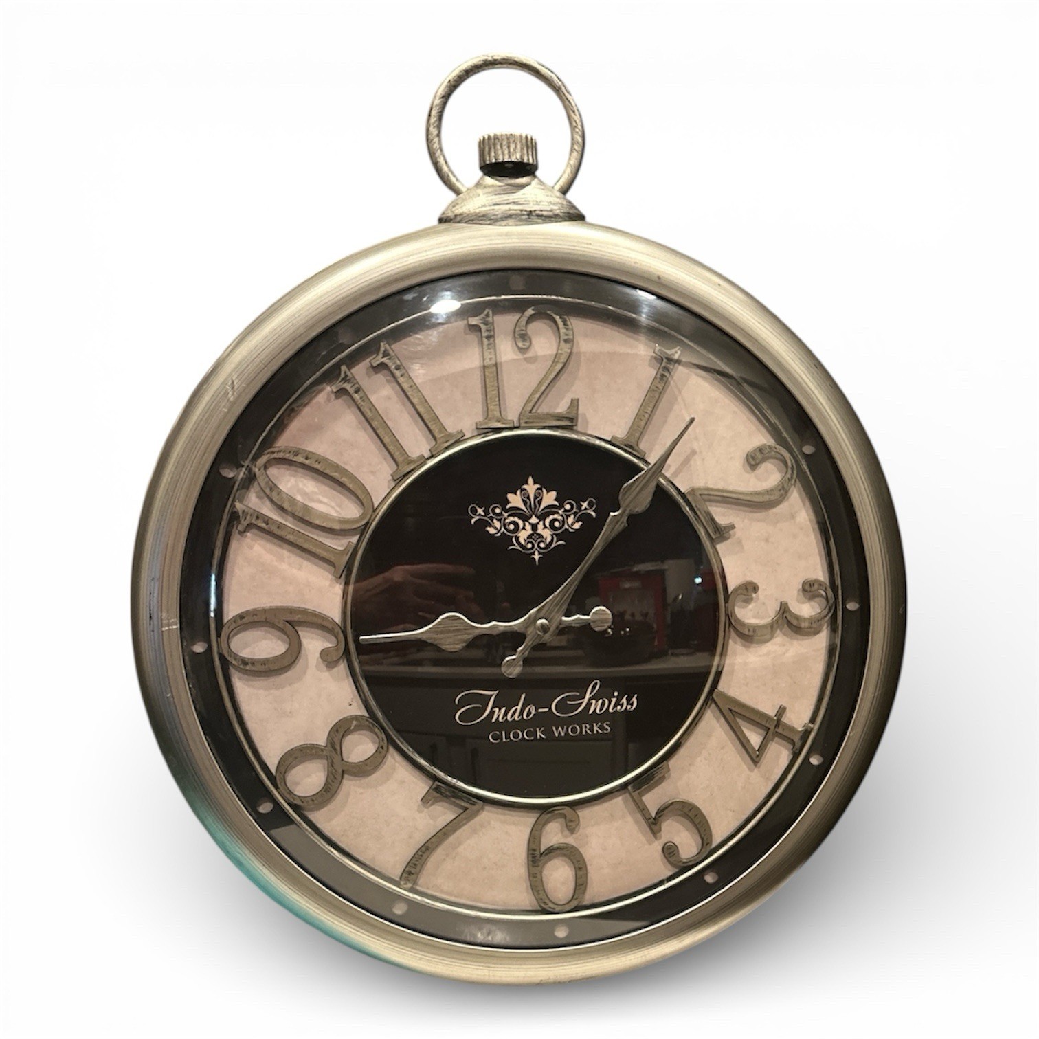 Pocket Watch Style 14 " Wall Clock By Indo Swiss Clock Works 16 . 5 ”x 14 ” image