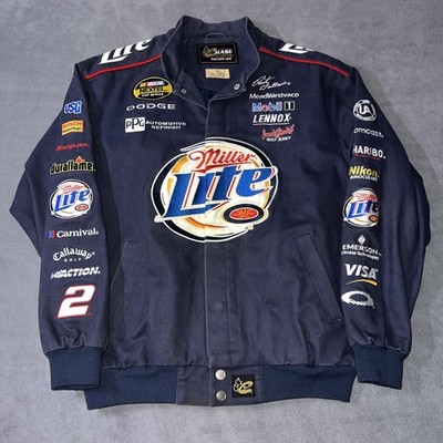 Vintage Chase Authentic Med Rusty Wallace NASCAR Racing Jacket Miller Lite USA