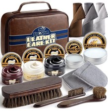 13Pcs Shoe Care Kit Horsehair Brush Polish Shine Cleaning Set for Men Women