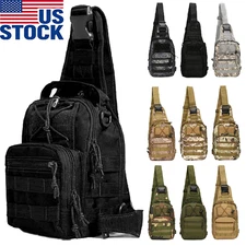 Outdoor Tactical Sling Bag Military MOLLE Crossbody Pack Chest Shoulder Backpack