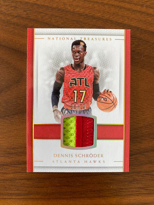 Dennis Schroder 2016-17 National Treasures /25 Game Worn Patch Hawks NBA FINALS
