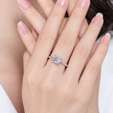 Women's Round Cut Moissanite 1 Ct Wedding Engagement Ring Minimalist Jewelry