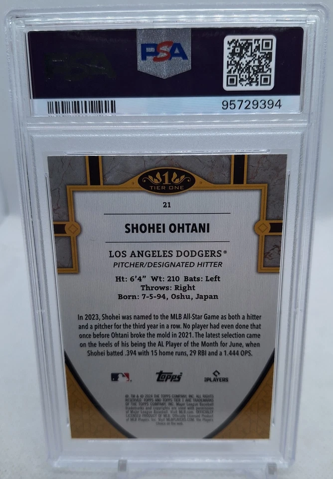 SHOHEI OHTANI 2024 TIER ONE RED FOIL #07/25 PSA GEM MINT 10 - Image 4 of 4