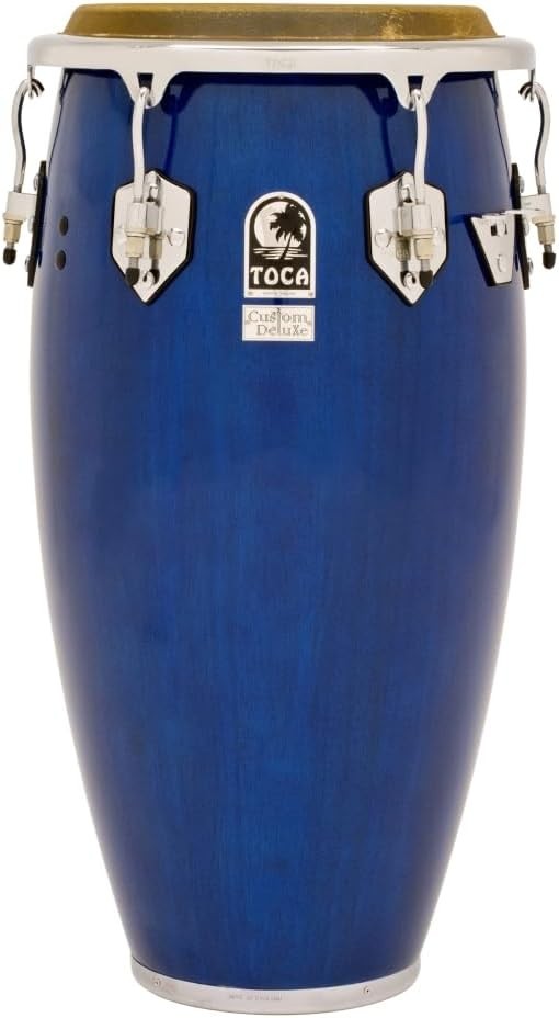 Toca Custom Deluxe Wood Conga Drum 11 3/4" Head - Blue Wood Finish