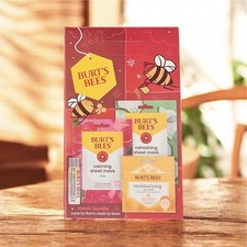 Burt's Bees Mask Bundle Gift Set Lip Balm Sheet Masks Festive