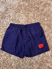 Image of HUGO boss Dominica Swim Shorts M Navy Blue Logo BNWOT Designer