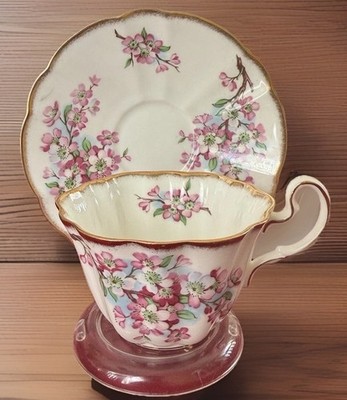 Adderley Bone China Tea Cup & Saucer Set Floral Gold Trim England H1058L