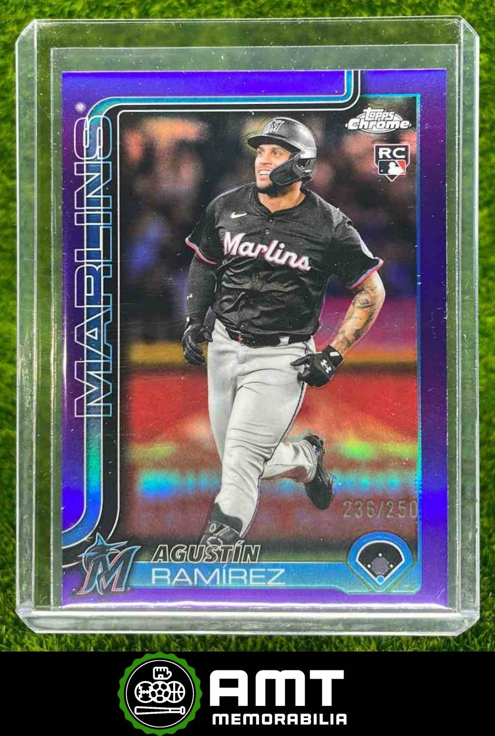 Agustin Ramirez RC 2025 Topps Chrome Update 236/250 Purple Miami Marlins #USC200