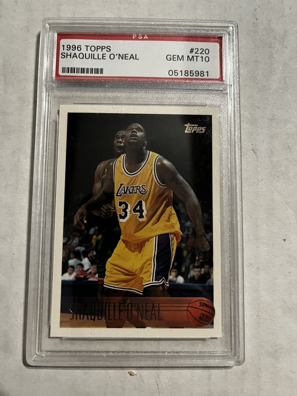 1996 TOPPS #220 SHAQUILLE O'NEAL LAKERS HOF PSA 10