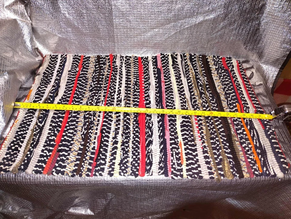 Плетеный дверной коврик ковер моющийся и разноцветный, узор с использованием черный, белый, красный, - Изображение 4 из 4