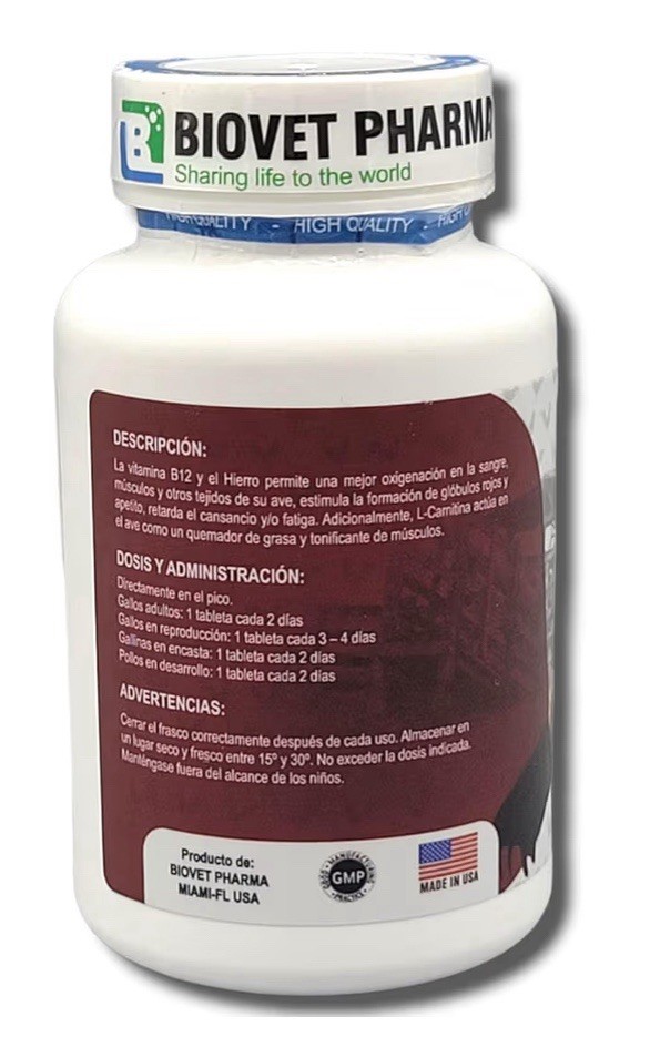 Nutri Line Super B12 5500 Con Hierro L-Carnitina Booster for Rooster  Supplement