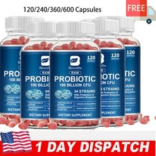 Raw Probiotics 100 Billion CFU Potency Digestive Immune Health 2-600 Capsules