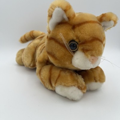 DGE Tabby Cat Plush 11  Orange Stripes Stuffed Animal 1999 Snuggle Toy