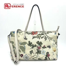 GUCCI 353437 Flora Floral Pattern Chris Knight Bag 2WAY Tote Bag Shoulder Bag 